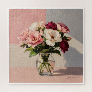 Soft Blush Pfingstrosen Vasen Puzzle