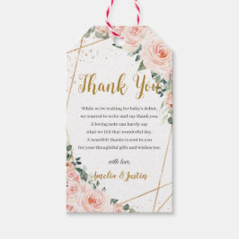 Soft Blush Pink Rose Girl Baby Dusche Gefallen Geschenkanhänger