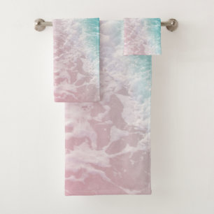 Soft Blush Pink Türkis Ocean Dream #1 #water  Badhandtuch Set
