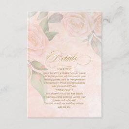 Soft Blush-Rose Hochzeitdetails ID828 Begleitkarte