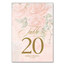 Soft Blush Rose Wedding ID828 Tischnummer