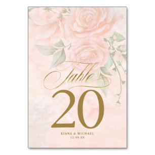 Soft Blush Rose Wedding ID828 Tischnummer