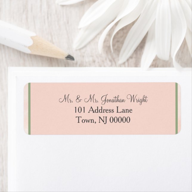 Soft Blush Sage Wedeladressen Labels (Insitu)