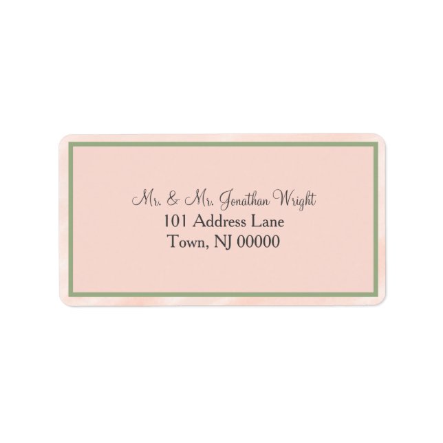 Soft Blush Sage Wedeladressen Labels (Vorne)