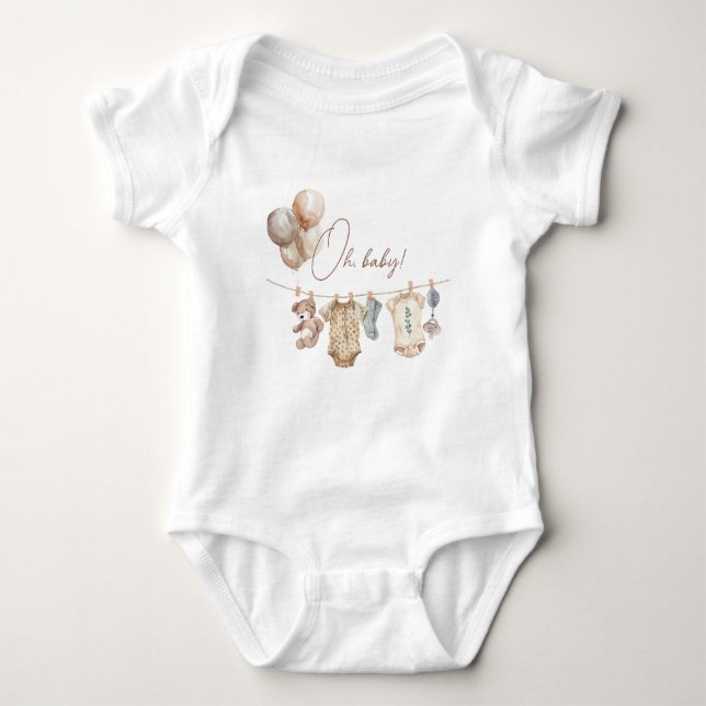 Soft Boho Neutral Baby Kleidung Babydusche Strampler (Vorderseite)