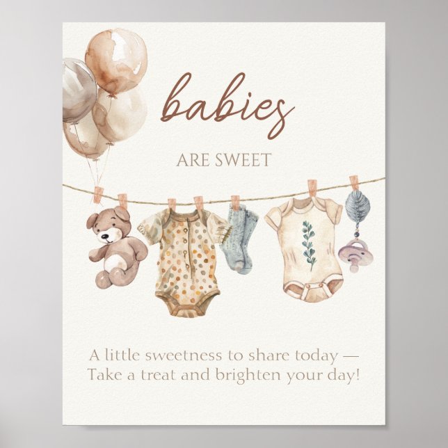 Soft Boho Neutral Baby Kleidung Babys sind süß Poster (Vorne)