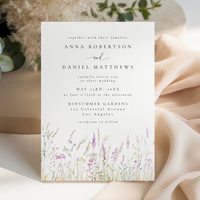 Soft-Boho-Wildflower-Hochzeit Einladung (Von Creator hochgeladen)
