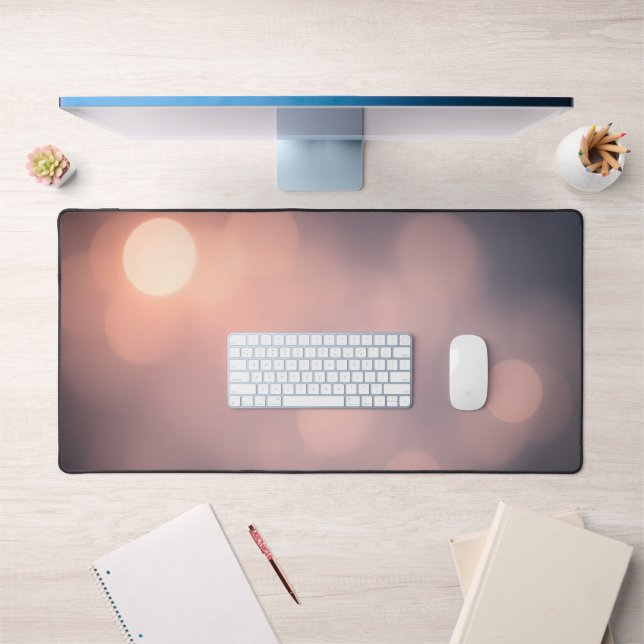 Soft Bokeh Glow Desk Mat - Ästhetisches Pink & Pea Schreibtischunterlage (Büro 1)