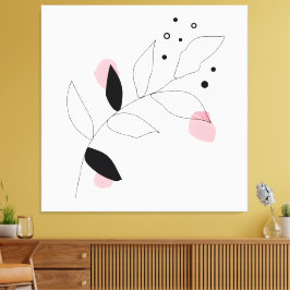 Soft Botanica - Minimalistische Leaf Line Kunst - Leinwanddruck