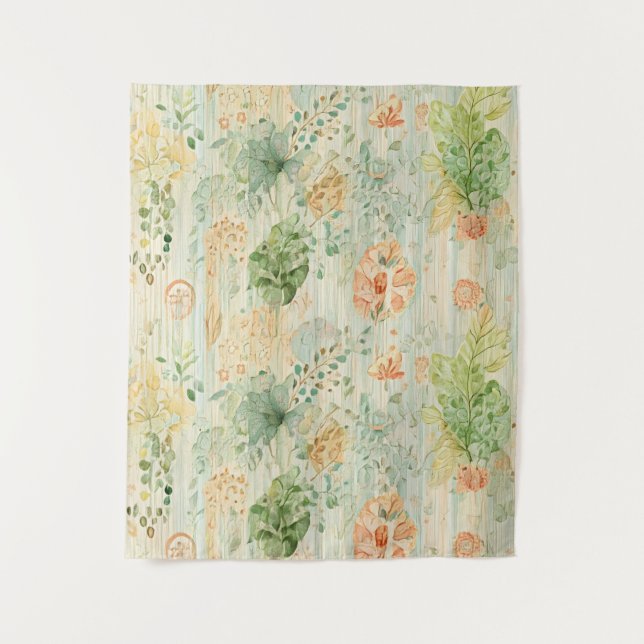 Soft Botanical Dream Wandteppich (Vorderseite)