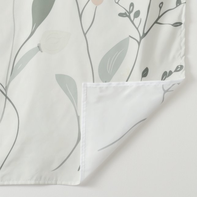 Soft Botanical – Minimal Pastel Wildflower Wandteppich (Detail)