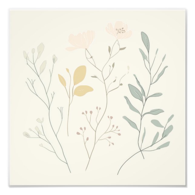 Soft Botanical Poster – Minimal Pastel Floral (Vorne)