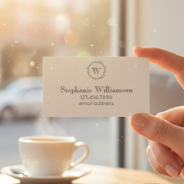 Soft Botanical Wreath Monogram – Chic Visitenkarte