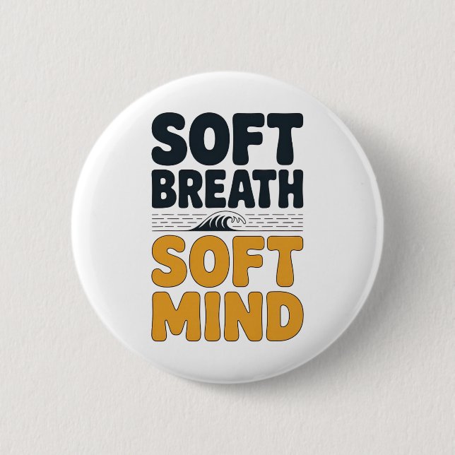 Soft Breath Soft Mind Dandelion Yoga Inspiration A Button (Vorderseite)
