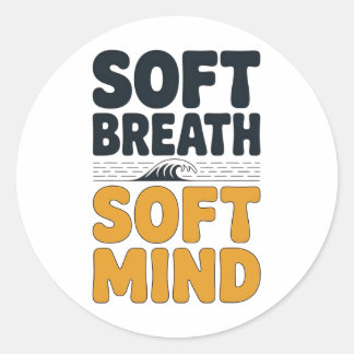 Soft Breath Soft Mind Dandelion Yoga Inspiration A Runder Aufkleber
