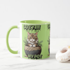 Soft Browns Cosy Kitty Cartoon Tasse