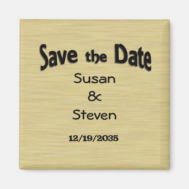 Soft Brushgold Save the Date Magnet (Vorne)