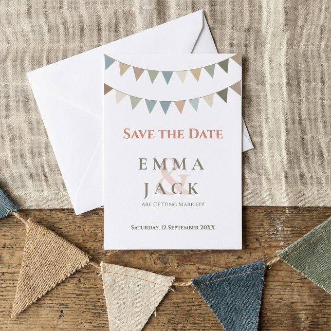 Soft bunting Hochzeit speichern Sie das Datum Save The Date (Soft bunting wedding save the date.)