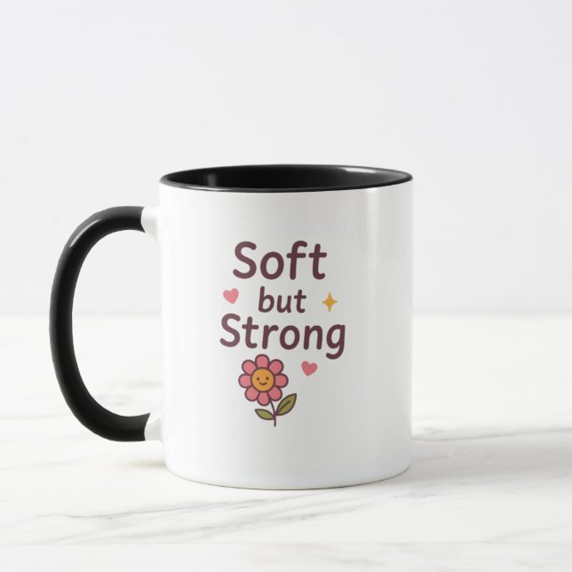 Soft but Strong – Cute Pastel Flower Mug Tasse (Links)