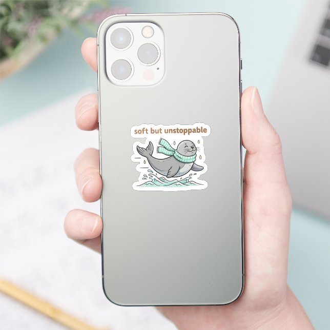 Soft But Unstoppable Cute Seal Sticker (Telefon)