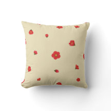 Soft Butter Japanese Quince Floral Pattern