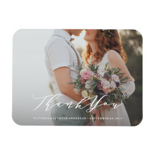 Soft Calligraphy Wedding Vielen Dank Foto Magnet