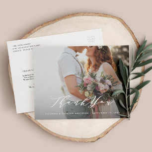 Soft Calligraphy Wedding Vielen Dank Foto Post Car Postkarte
