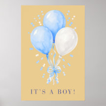 Soft Champagner Es ist ein Junge Blaue Luftballons