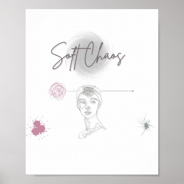 Soft Chaos _Minimal Line Art Poster  (Vorne)