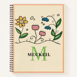 Soft Chic Blush Pink Peony Leafy Botanical Floral Notizbuch