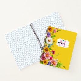 Soft Chic Blush Pink Peony Leafy Botanical Floral Notizbuch