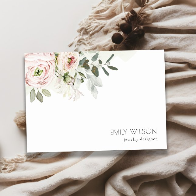 Soft Chic Blush Pink Peony Leafy Botanical Floral Post-it Klebezettel (Von Creator hochgeladen)