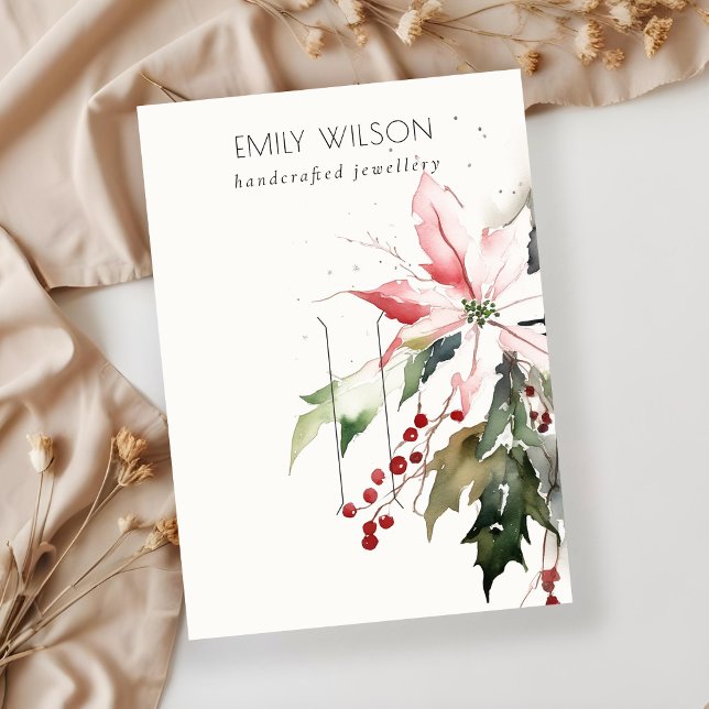 Soft Christmas Berry Poinsettia Hairpin Display Visitenkarte (Von Creator hochgeladen)