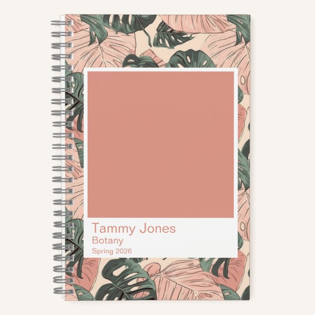 Soft Clay Monstera Farbpalette Klein Notizbuch (Vorderseite)