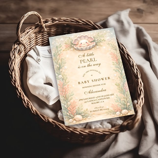 Soft Coastal Pearl Storybook Baby Shower Einladung (Von Creator hochgeladen)