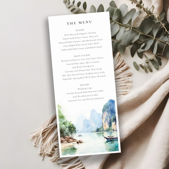 Soft Coastal Thailand Seascape Wedding Card Einladung (Von Creator hochgeladen)