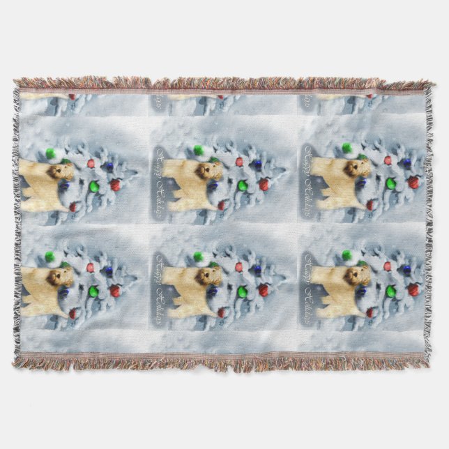 Soft Coat Wheaten Terrier Weihnachten Decke (Vorderseite)