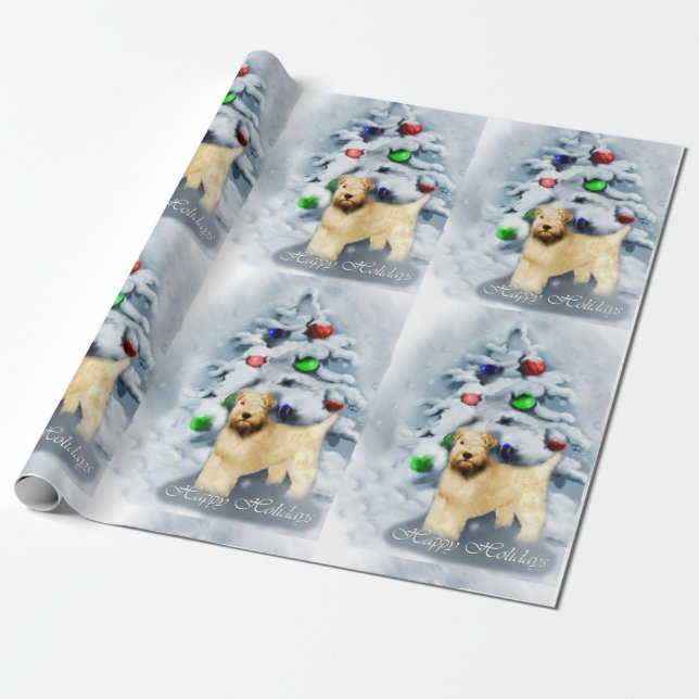 Soft Coat Wheaten Terrier Weihnachten Geschenkpapier (Ungerollt)