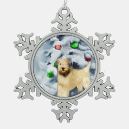 Soft Coat Wheaten Terrier Weihnachten Schneeflocken Zinn-Ornament