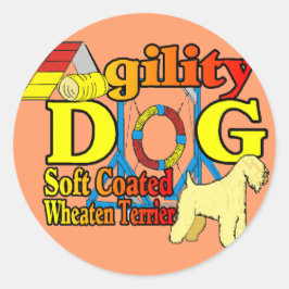 Soft_Coated_Wheaten_Terrier_Agility Runder Aufkleber