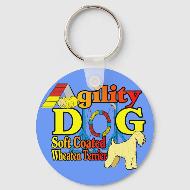 Soft_Coated_Wheaten_Terrier_Agility Schlüsselanhänger (Vorderseite)
