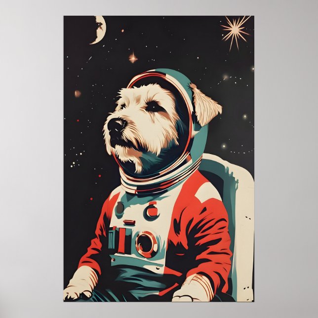 Soft Coated Wheaten Terrier Astronaut Poster (Vorne)
