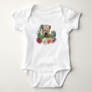 Soft-Coated Wheaten Terrier Bunte Wildblumen Baby Strampler