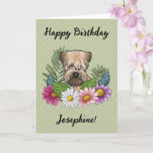 Soft-Coated Wheaten Terrier Floral Alles Gute zum