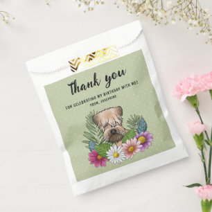 Soft-Coated Wheaten Terrier Floral Geburtstags Dan Geschenktütchen