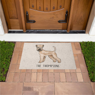 Soft-Coated Wheaten Terrier Hund auf Beige mit Tex Fußmatte