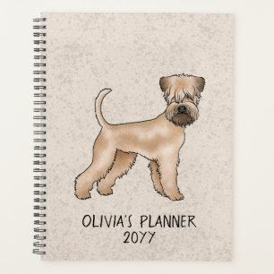 Soft-Coated Wheaten Terrier Hund auf Beige mit Tex Planer