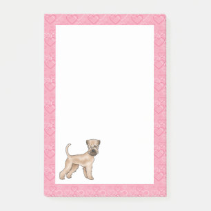 Soft-Coated Wheaten Terrier Hund Herz Muster Rosa Post-it Klebezettel