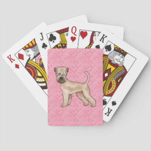 Soft-Coated Wheaten Terrier Hund Herz Muster Rosa Spielkarten