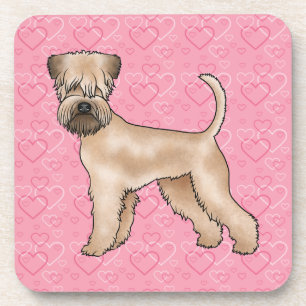Soft-Coated Wheaten Terrier Hund Liebe Herz Muster Getränkeuntersetzer